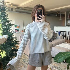 H&M Cream Ribbed Knit Sweater